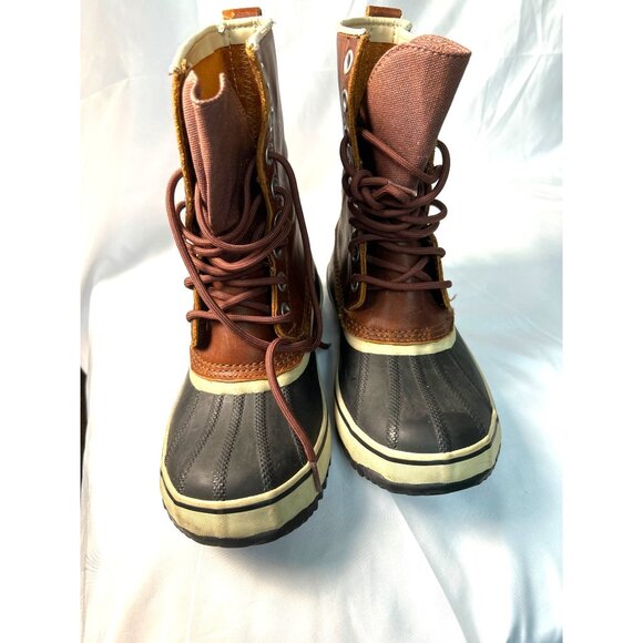 Sorel Womens Waterproof Leather Winter Boots Size 8 Brown READ - Picture 9 of 15